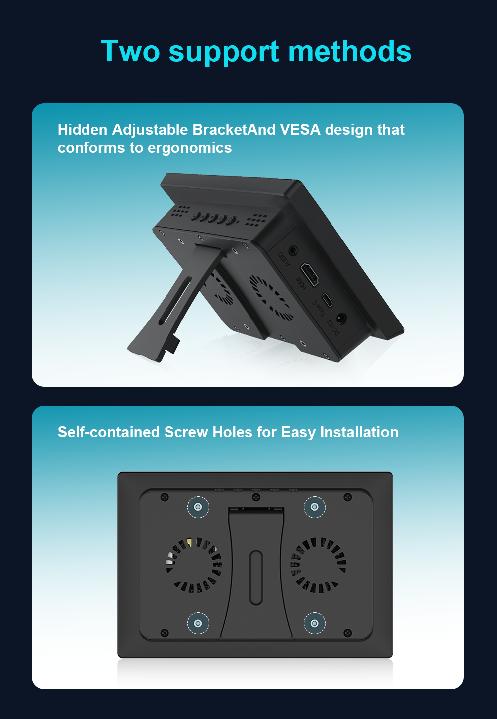 Howens 8 inch Touch Monitor Display 1280x800 HDMI USB Built in Speaker and Fan 60Hz for Phone Laptop