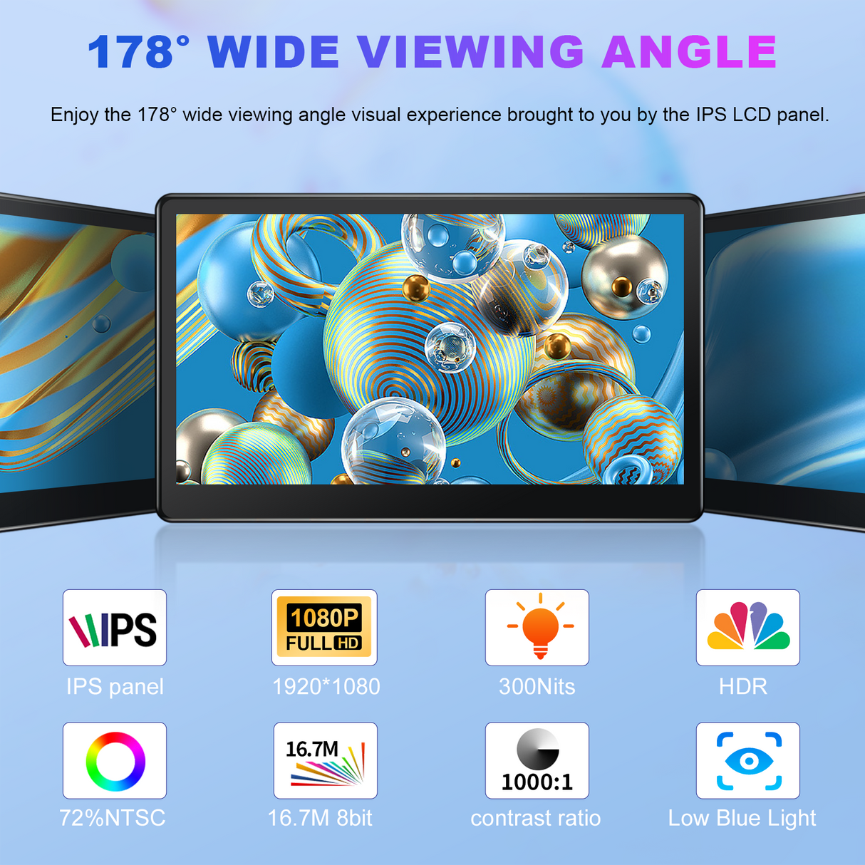 Howens 15.6" Touch Monitor FHD 1920X1080 Suitable for Laptop Second Display Support VGA USB AV HDMI Video Input/Output VESA 75*75mm