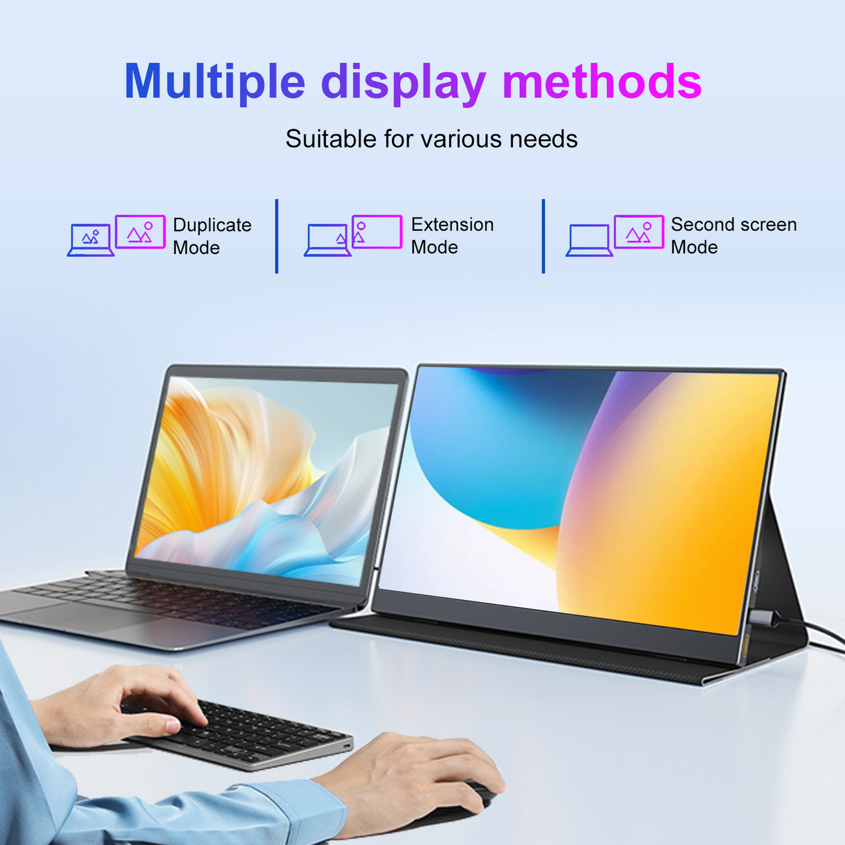 Howens 13.3‘’ Portable Monitor 2560*1600 Gaming 2.5K FHD Screen HDMI Type-C Display for PS4 PS5 Xbox Switch Laptop Phone