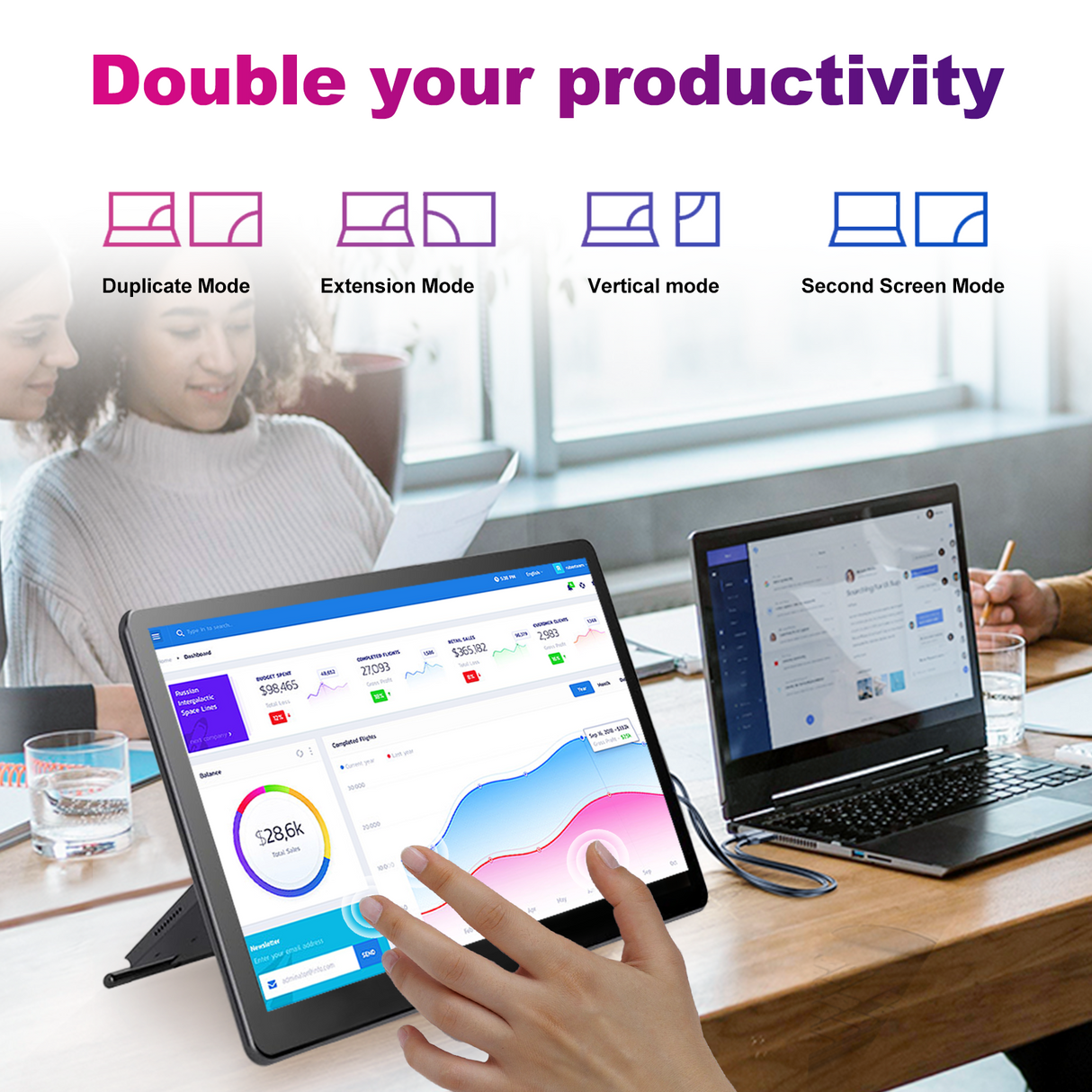 Howens 15.6" Touchscreen Portable Monitor 1920x1080 Screen with Drive Free USB-C HDMI External Display or Second Monitor for Laptop PC Mac Phone Xbox Switch PS