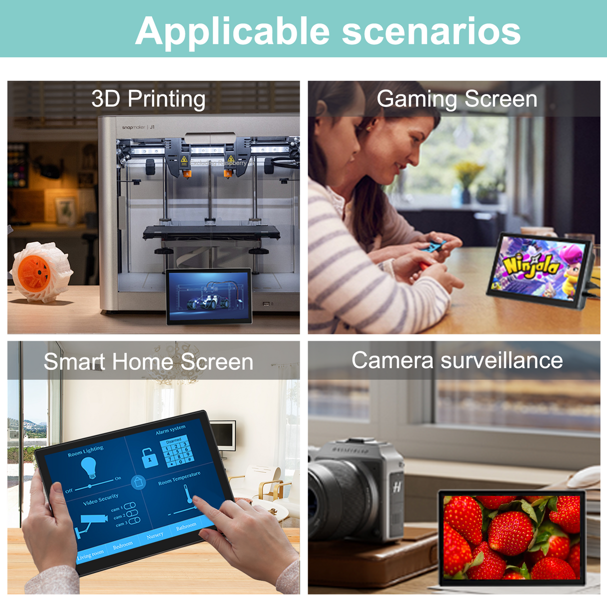 Howens 7" Raspberry Pi Series Monitor 1920x1080 HDMI Interface for Embedded Projects Pi 5 4 3 and Mobile Devices Suit for Orange Banana Pi 5 4 3