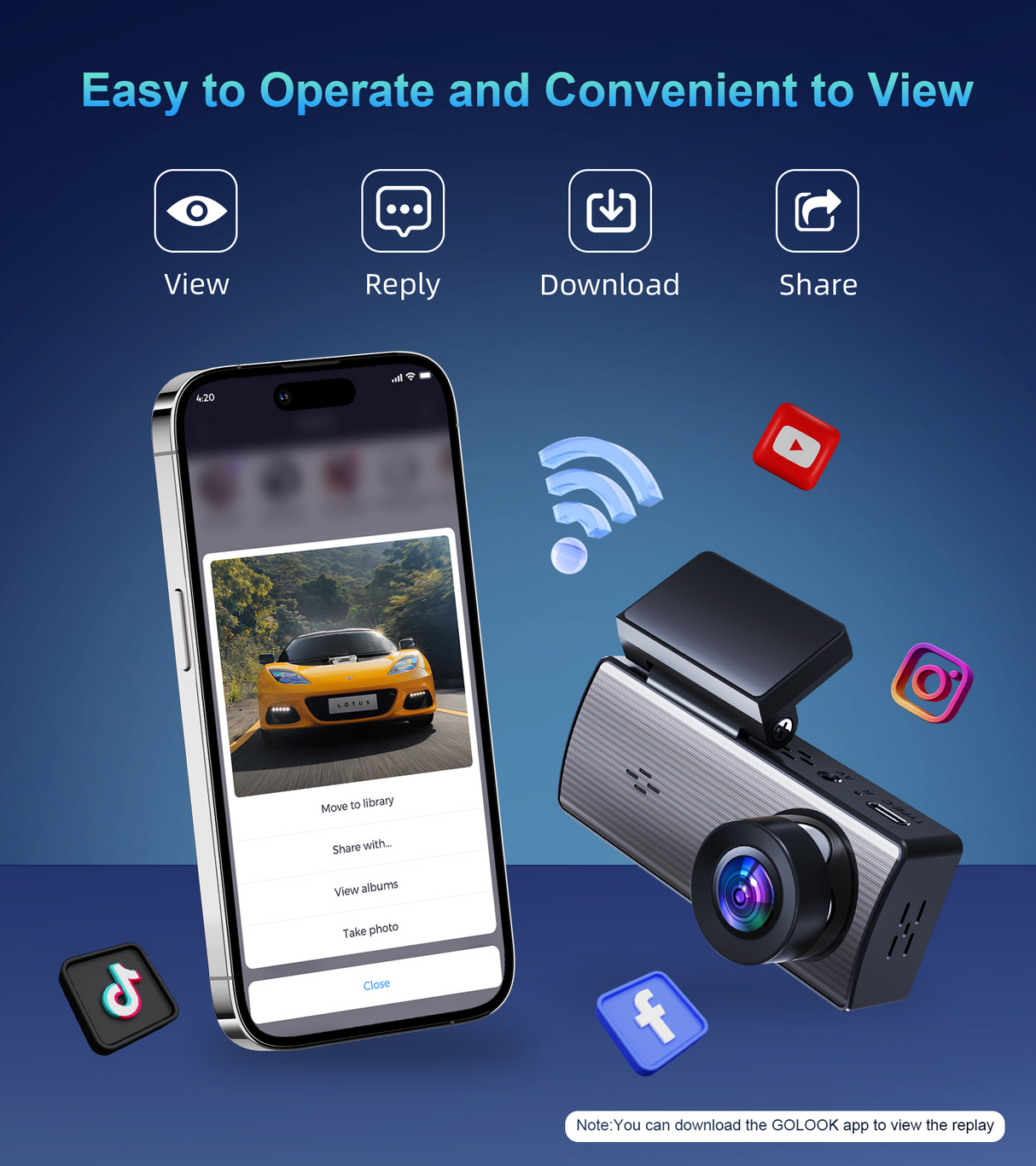 NyVyzn 4K+2K dash cam front and rear