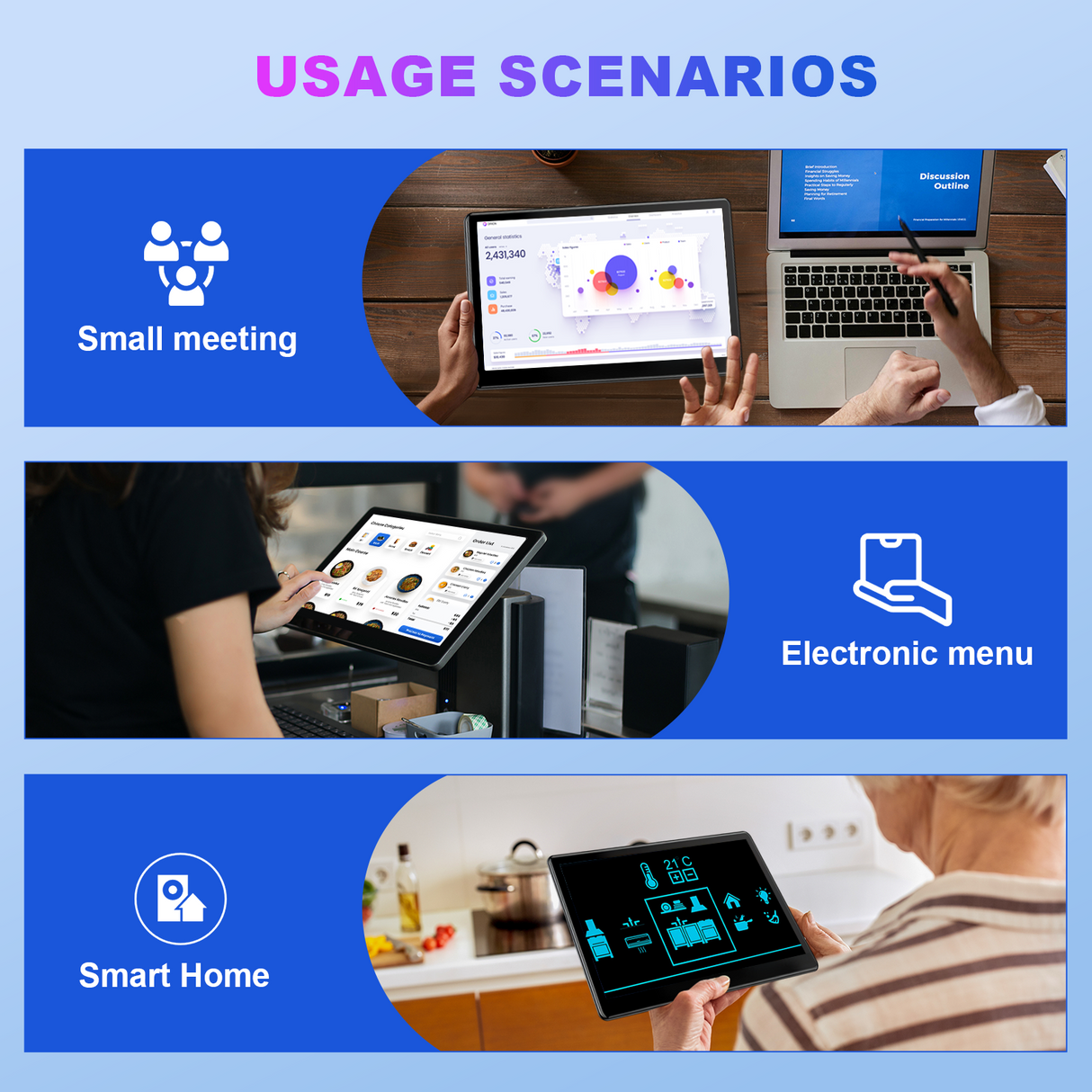 Howens 15.6" Touch Monitor FHD 1920X1080 Suitable for Laptop Second Display Support VGA USB AV HDMI Video Input/Output VESA 75*75mm