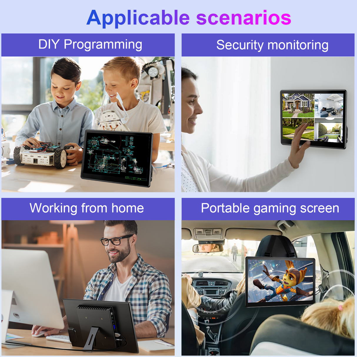 Howens 13.3" Touch Portable Monitor 1920 x1080 IPS Display Touchscreen With Speaker HDMI Type-C Audio In/Out VGA USB for Laptop CCTV