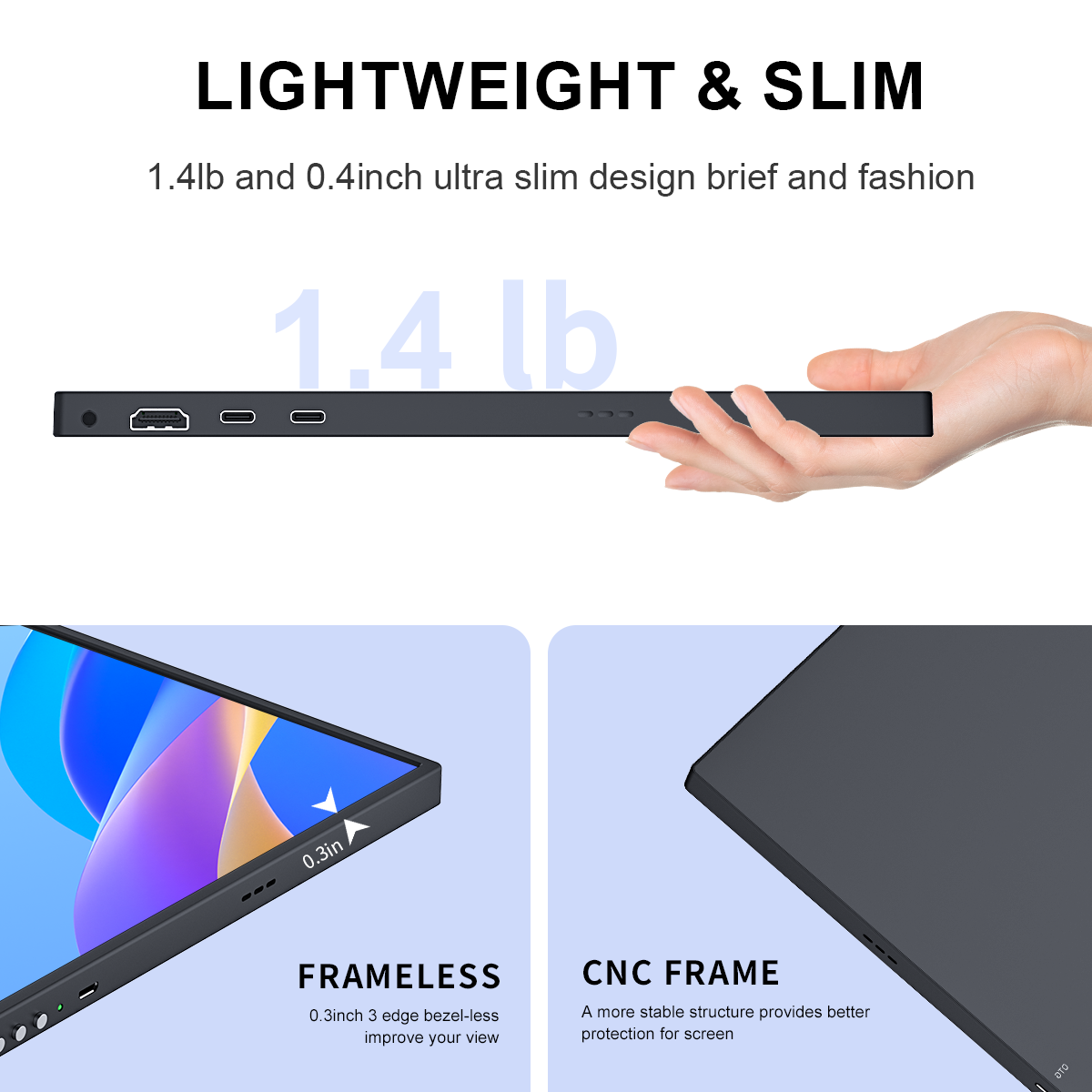 15.6‘’ 4K Ultra Clearscreen HD Gaming Monitor Portable Screen USB-C HDMI Compatible External for Xbox Switch Laptop