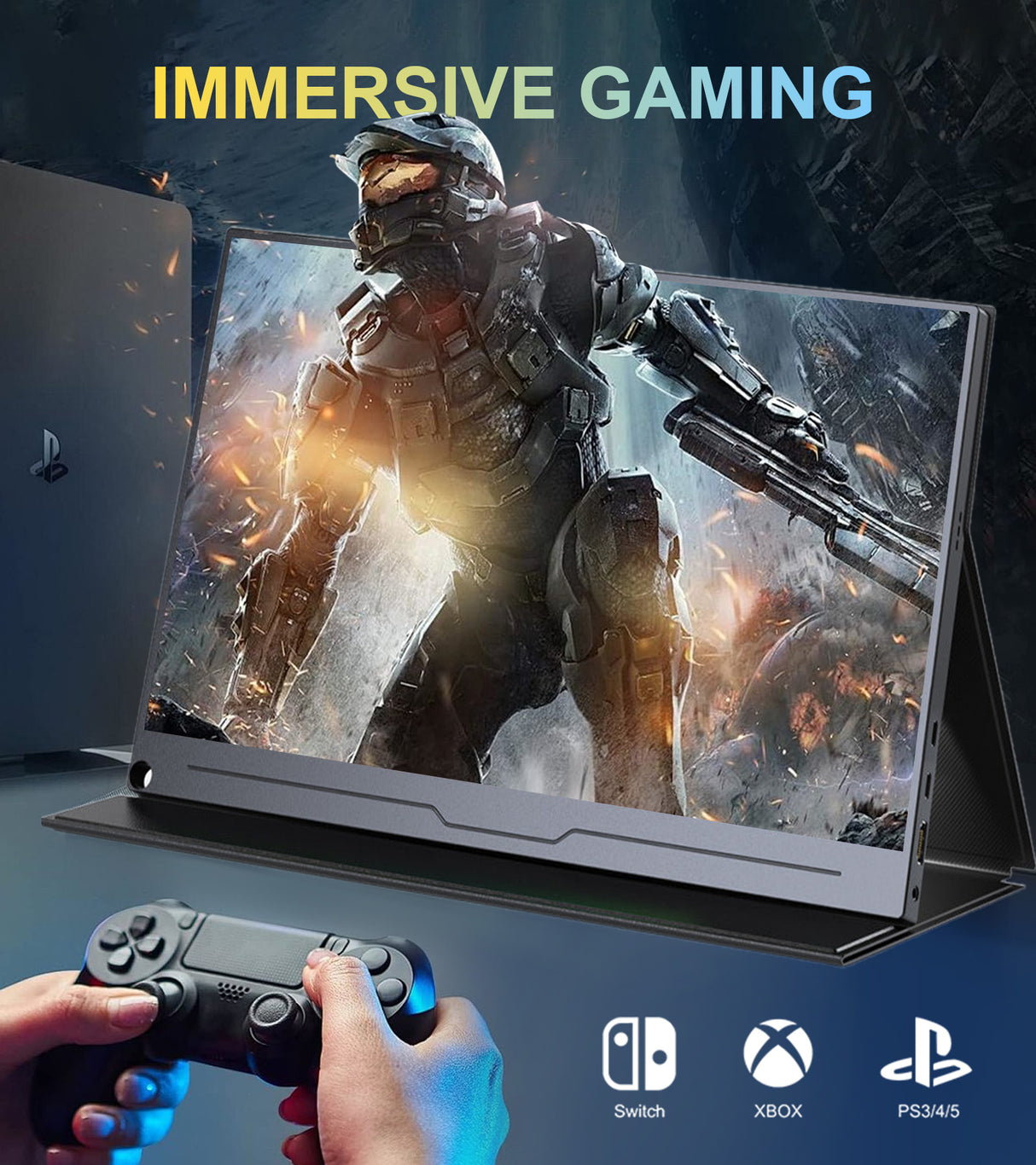 Howens 13.3‘’ 2.5K Portable Monitor, QHD 2560*1600 IPS 60Hz Gaming Monitor Screen Second Display HDMI Type-C for Laptop PS5 4 Xbox Switch