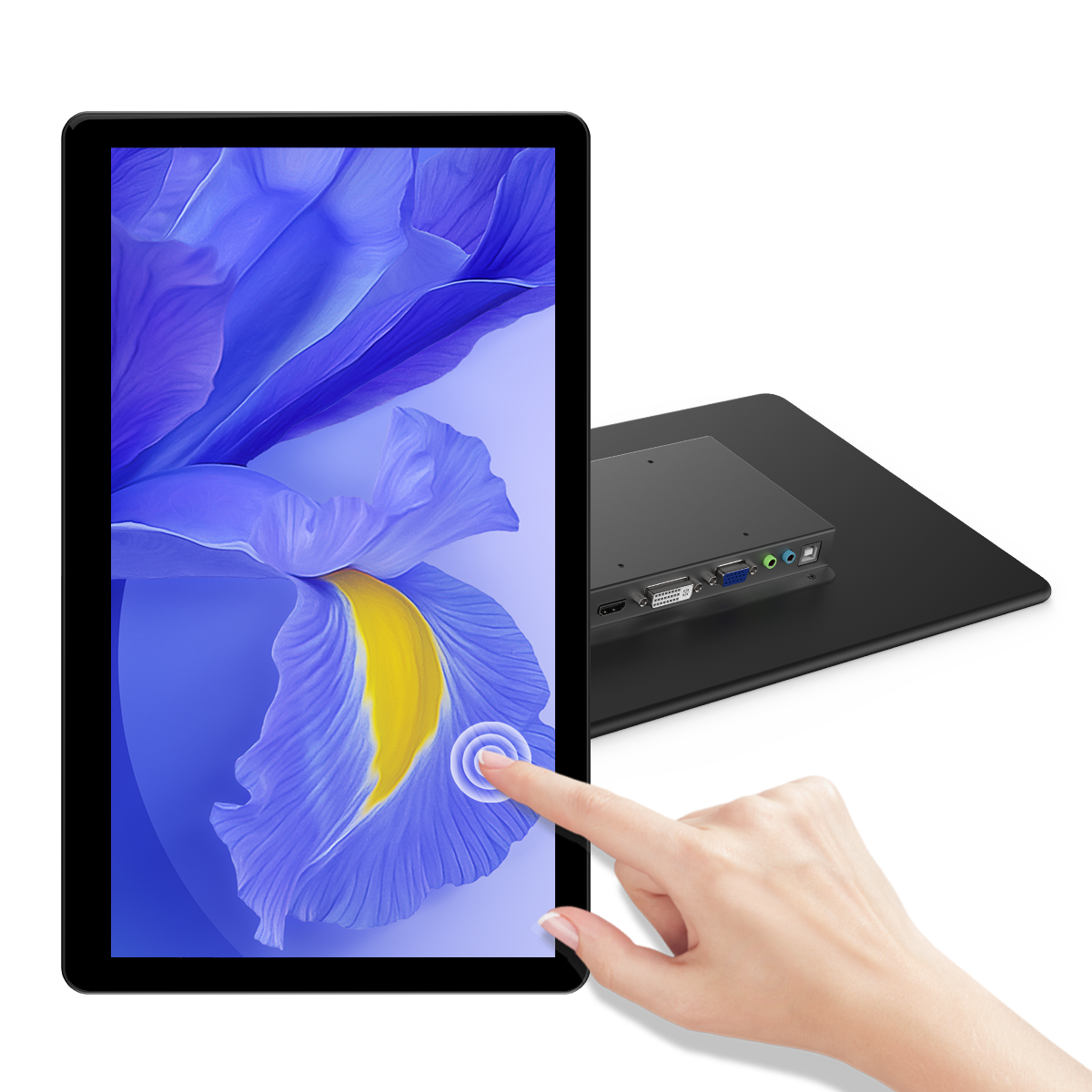 Howens 15.6" Monitor Industrial Touchscreen 1920x1080 Laptop Display HDMI 75x75mm VESA VGA BNC AV USB PC Extra Second Screen