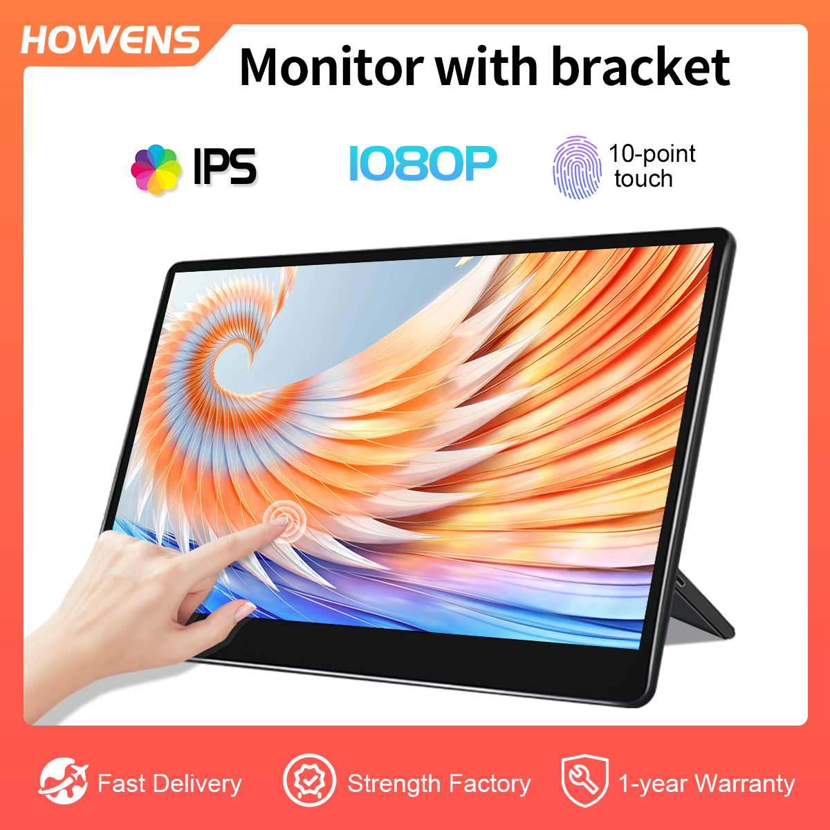 Howens 15.6" Touchscreen Portable Monitor 1920x1080 Screen with Drive Free USB-C HDMI External Display or Second Monitor for Laptop PC Mac Phone Xbox Switch PS