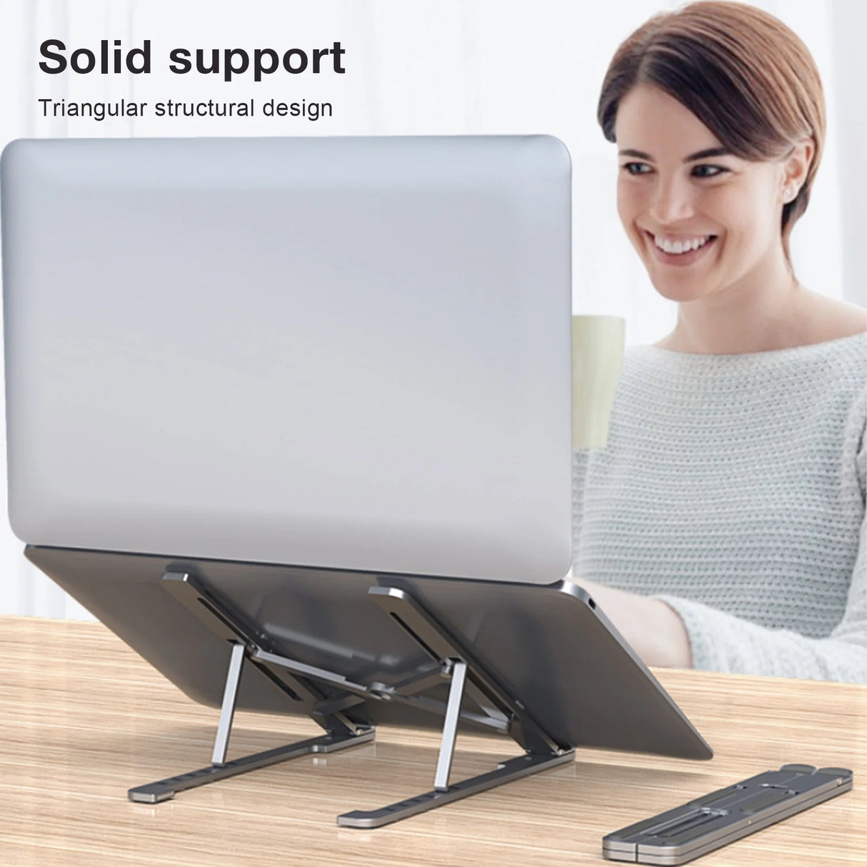 Howens Magnetic Laptop Stand Aluminum Alloy Foldable 8-angle Adjustable Portable Non-slip Heat Dissipation Design