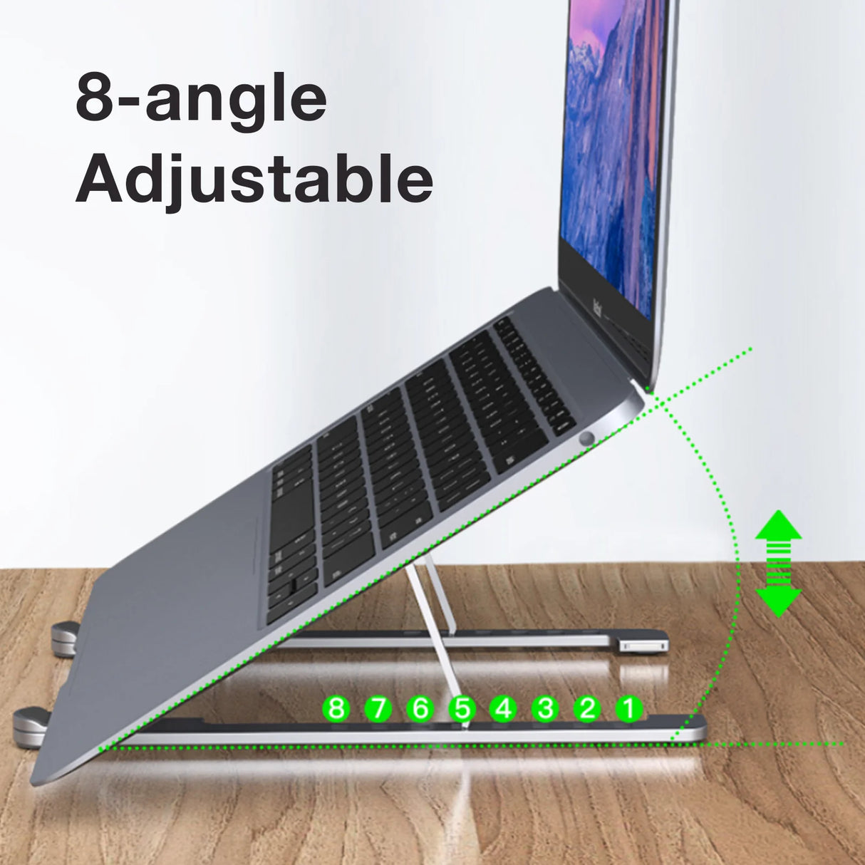 Howens Magnetic Laptop Stand Aluminum Alloy Foldable 8-angle Adjustable Portable Non-slip Heat Dissipation Design