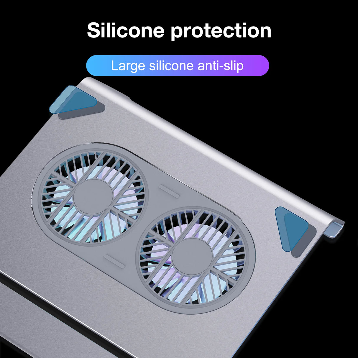 Howens Aluminum Alloy Dual Fan Laptop Cooling Stand with Foldable Design & Type-C Port