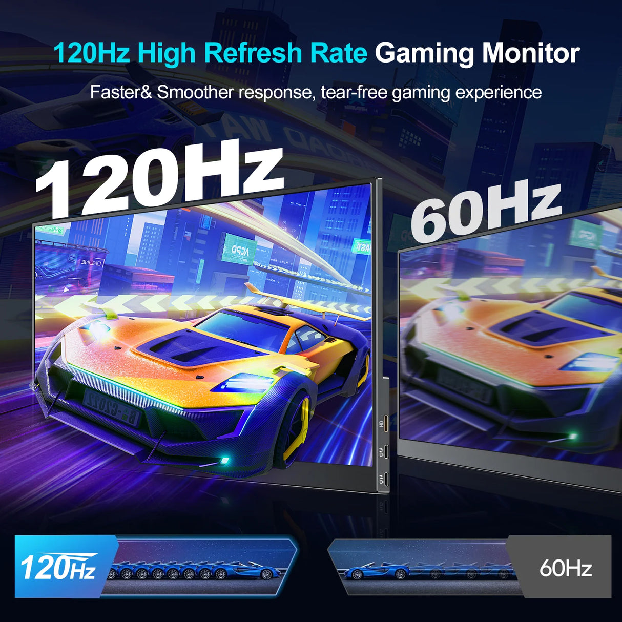 Howens 15.6" 120Hz Portable Monitor 1920x1080 Gaming Dispaly IPS HDMI Type-C for Xbox Switch PS4/5 Laptop Phone Live Stream