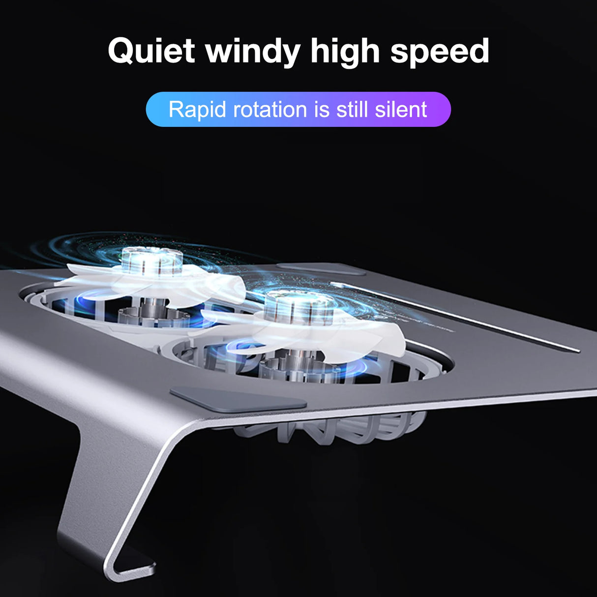 Howens Aluminum Alloy Dual Fan Laptop Cooling Stand with Foldable Design & Type-C Port