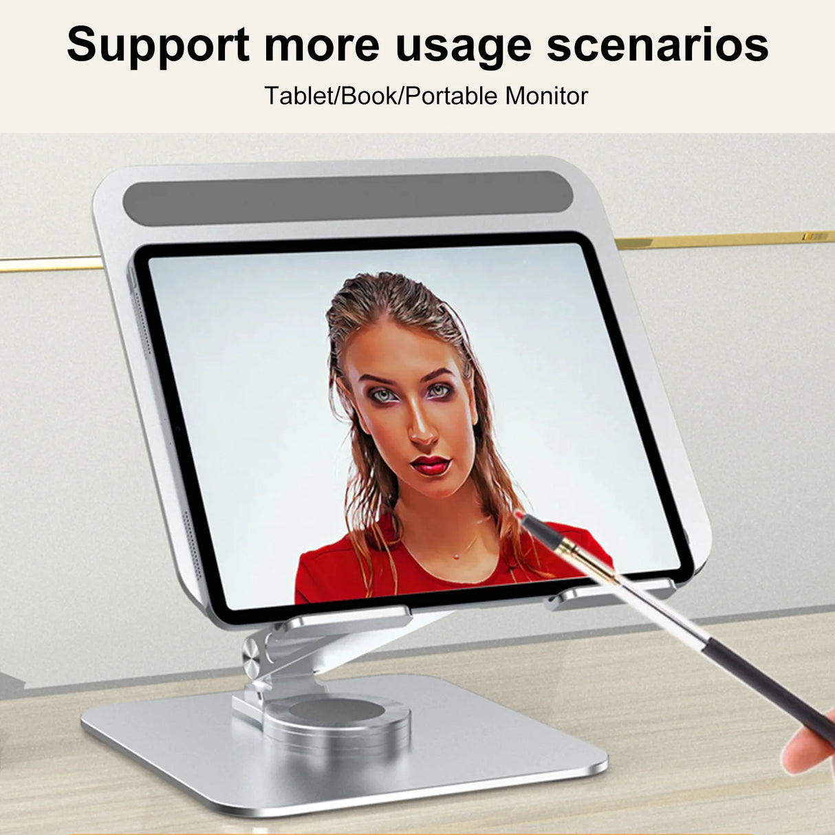 Howens 360° Rotation Laptop Tablet Stand, Aluminum Alloy Adjustable Portable Monitor Stand for Laptop Switch iPad/Pad, 4.7-12.9 inches Bracket Support Foldable Holder