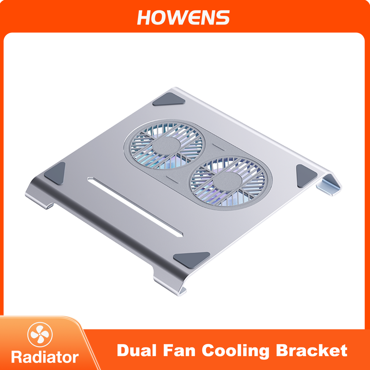 Howens Aluminum Alloy Dual Fan Laptop Cooling Stand with Foldable Design & Type-C Port