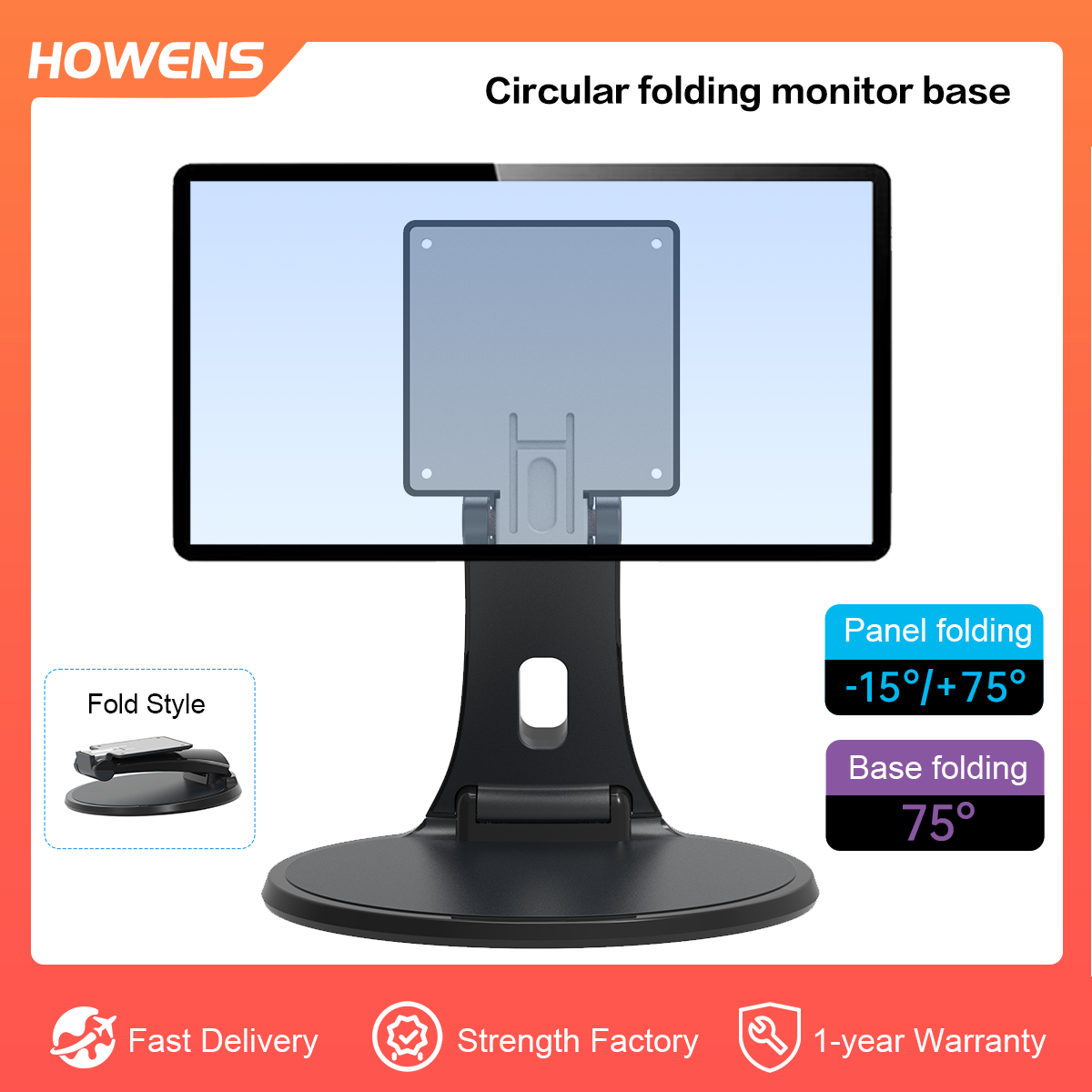 Circular Folding Monitor Base