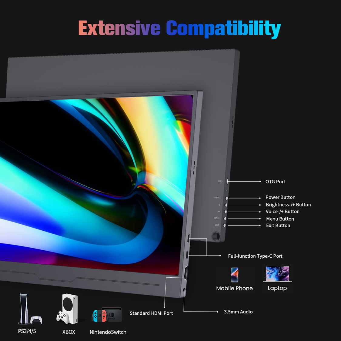 82 Inch Monitor Howens 15.6