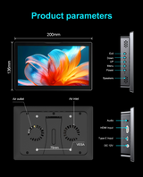 Howens 8 inch Touch Monitor Display 1280x800 HDMI USB Built in Speaker and Fan 60Hz for Phone Laptop