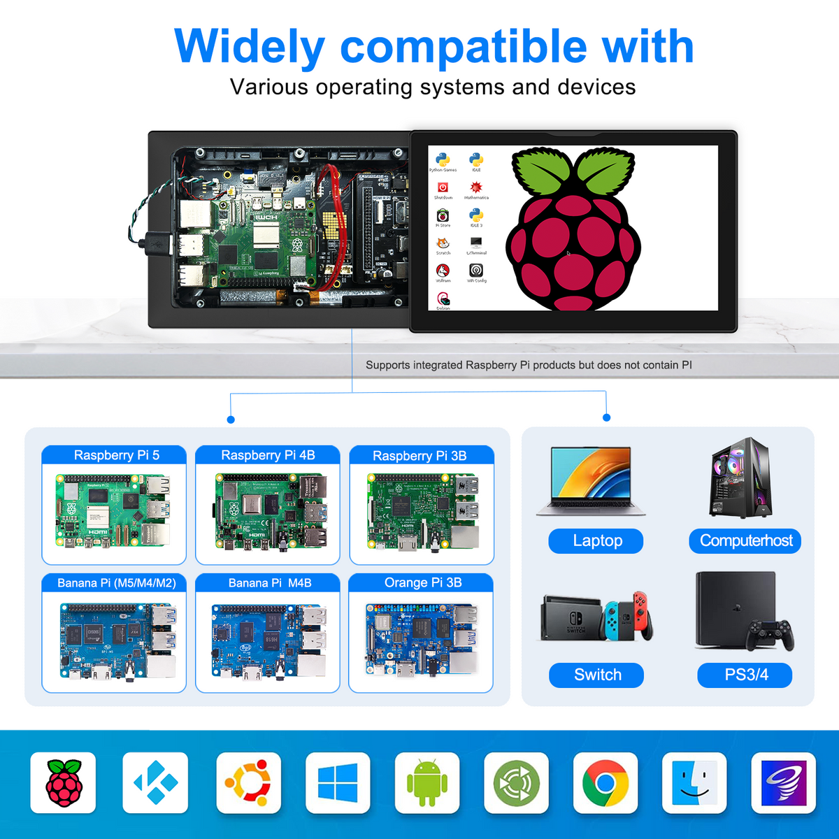 Snore Monitor Raspberry Pi Monitor Howens Raspberry Pi de 8 pulgadas, 1280 x 800 p, resolución 16: ...
