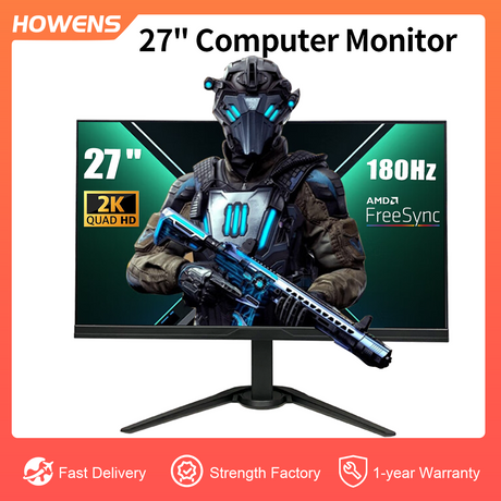 LCD 27 pouces, écran de jeu 180 Hz, écran HDR 2560 x 1440P, affichage graphique 10 bits, AMD FreeSync