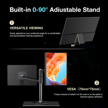 Howens 14 inch Portable Monitor OLED 3K 120Hz 2880*1800 Low Blue Light HDR Display Touchscreen for Laptop Gaming Monitor PS Switch Xbox