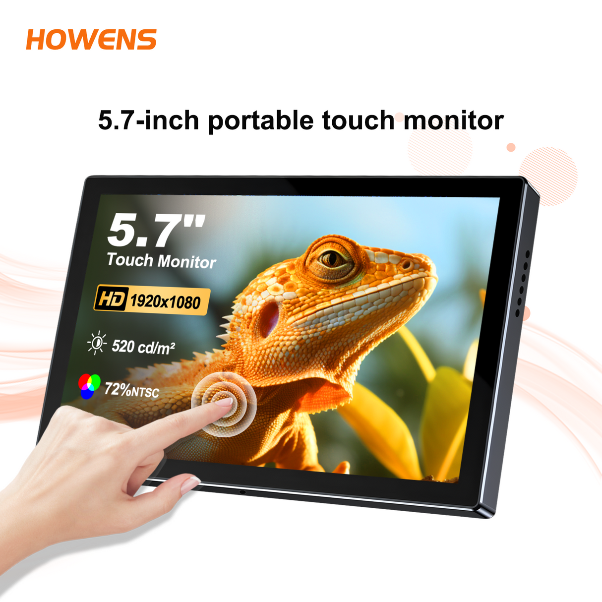 Howens 5.7 inch 1920x1080 Touch Screen Monitor Type-C USB HDMI Connectivity for Mini Display Computer