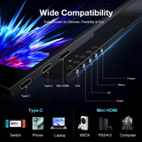 Howens 14 inch Portable Monitor OLED 3K 120Hz 2880*1800 Low Blue Light HDR Display Touchscreen for Laptop Gaming Monitor PS Switch Xbox