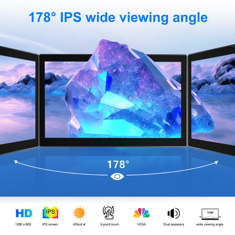 8‘’ Monitor for Raspberry Pi 5 4 3 Touchscreen 1280x800 16:10 Display HDMI USB Interface for Computer Program Monitors