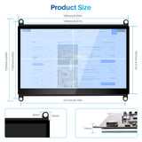 Raspberry Pi Portable Monitor/7‘’ HD Touchscreen/1024X600 IPS Panel/Dual Speakers,USB,HDMI Ports/Compatible with Raspberry Pi B+/Zero/5/4/3/2/1//3B+/3A+/Windows