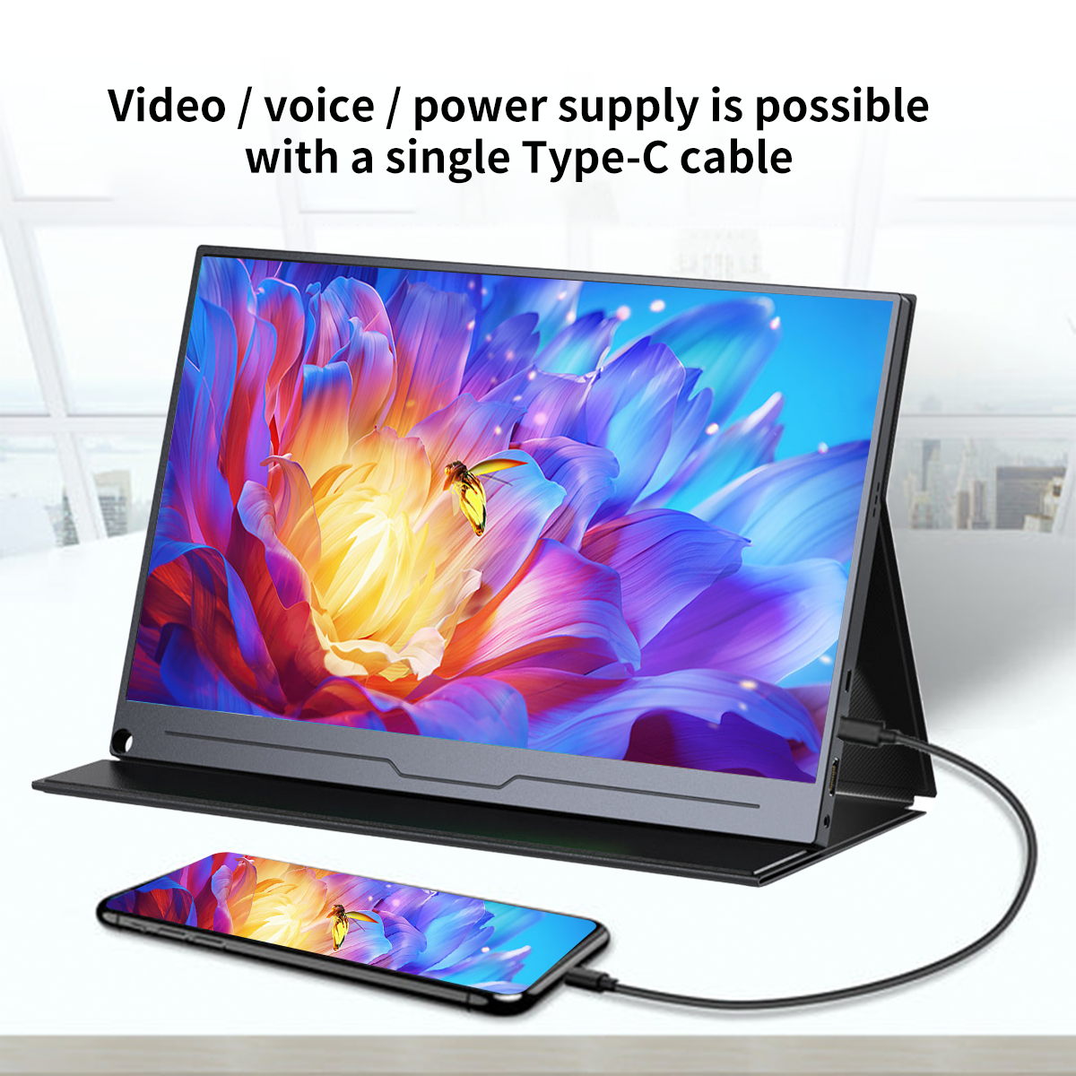 13.3‘’ 2560x1600 2.5K Monitor 16:10 Portable Display 60 Hz External Screen Type-C for Gaming Laptops PS 4 Switch Xbox