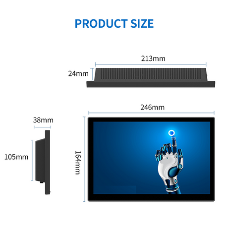 Howens 10.1 inch Monitor FHD 1280X800 Industrial Display for Office Home Monitoring Support VAG HDMI AV BNC DVI With Stand Speaker