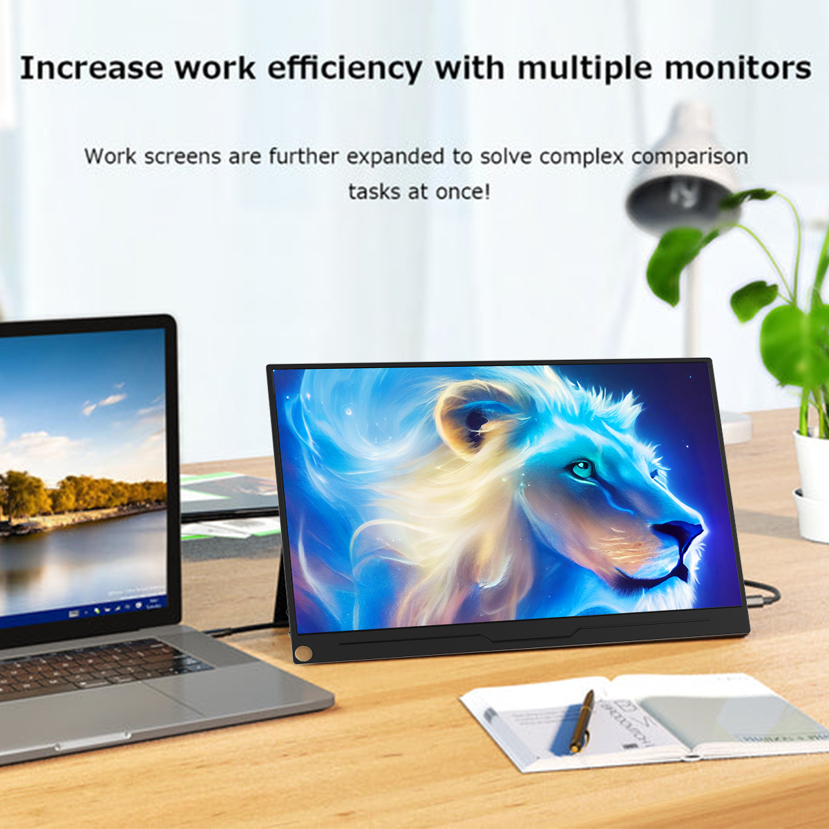 13.3‘’ 2560x1600 2.5K Monitor 16:10 Portable Display 60 Hz External Screen Type-C for Gaming Laptops PS 4 Switch Xbox