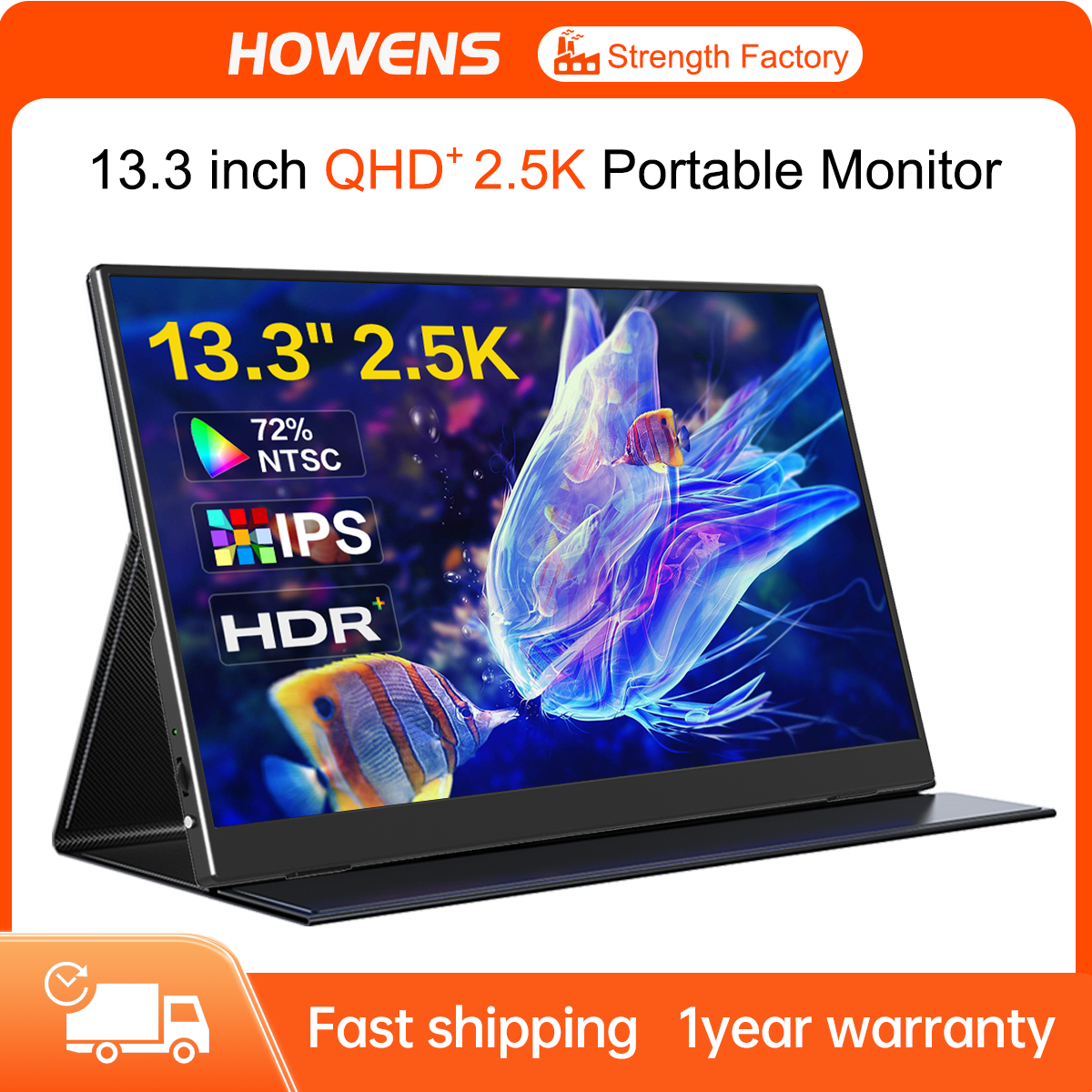 13.3‘’ Portable Monitor 2560*1600 Gaming 2.5K FHD Screen HDMI Type-C Display for PS4 PS5 Xbox Switch Laptop Phone