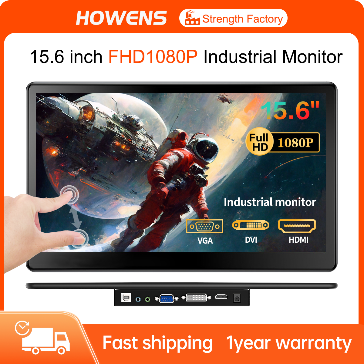 15.6-inch Touchscreen 1080P IPS Screen Speakers Industrial with VESA H –  SpecialMonitor