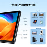10.1 inch portable monitor support Typc -c/HDMI ，1920x1200 Touchscreen IPS Monitor, Leather Case VESA 75*75mm, for Mobile Phone