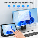 10.1 inch portable monitor support Typc -c/HDMI ，1920x1200 Touchscreen IPS Monitor, Leather Case VESA 75*75mm, for Mobile Phone