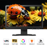 15.6 inch IPS Monitor Full HD 1920x1080 Multi-Interface HDMI VGA DVI VESA Support for Automation Control Office Meeting Gaming