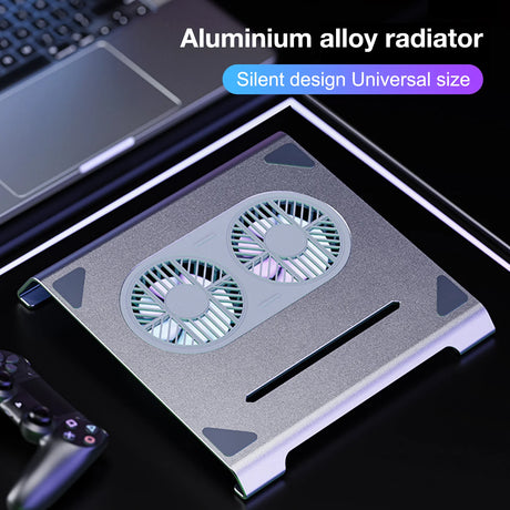Howens Aluminum Alloy Dual Fan Laptop Cooling Stand with Foldable Design & Type-C Port