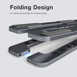 Howens Magnetic Laptop Stand Aluminum Alloy Foldable 8-angle Adjustable Portable Non-slip Heat Dissipation Design